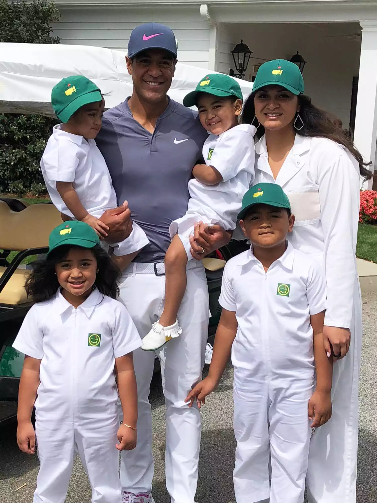 Alayna and the whole family caddied for Tony at the 2018 Masters